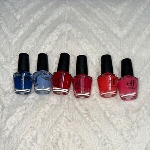 e.l.f. Nail Polish Set - Blue and Red Shades